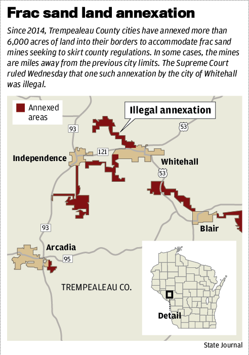 Frac sand land annexation